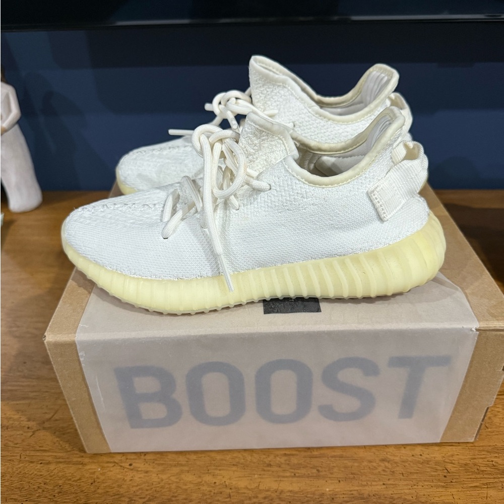 Kids Cream Adidas Yeezy Boost Shoes